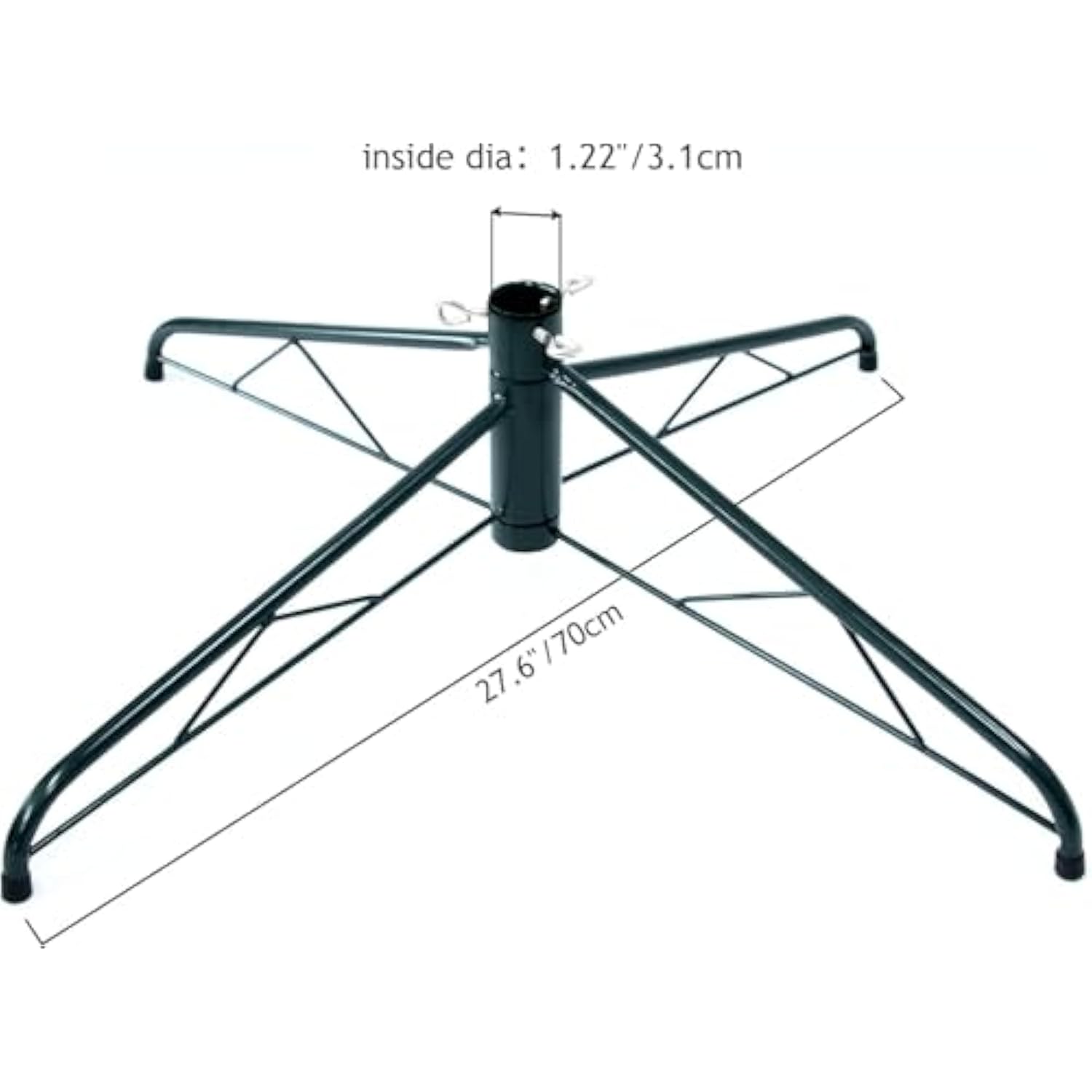 27.6 Inch Large Christmas Tree Stand For Artificial Trees, Folding Christmas Tree Base For 3 Ft To 7.5 Ft Artificial Trees, Fits 0.5-1.22 Inch Tree Pole,(Green)