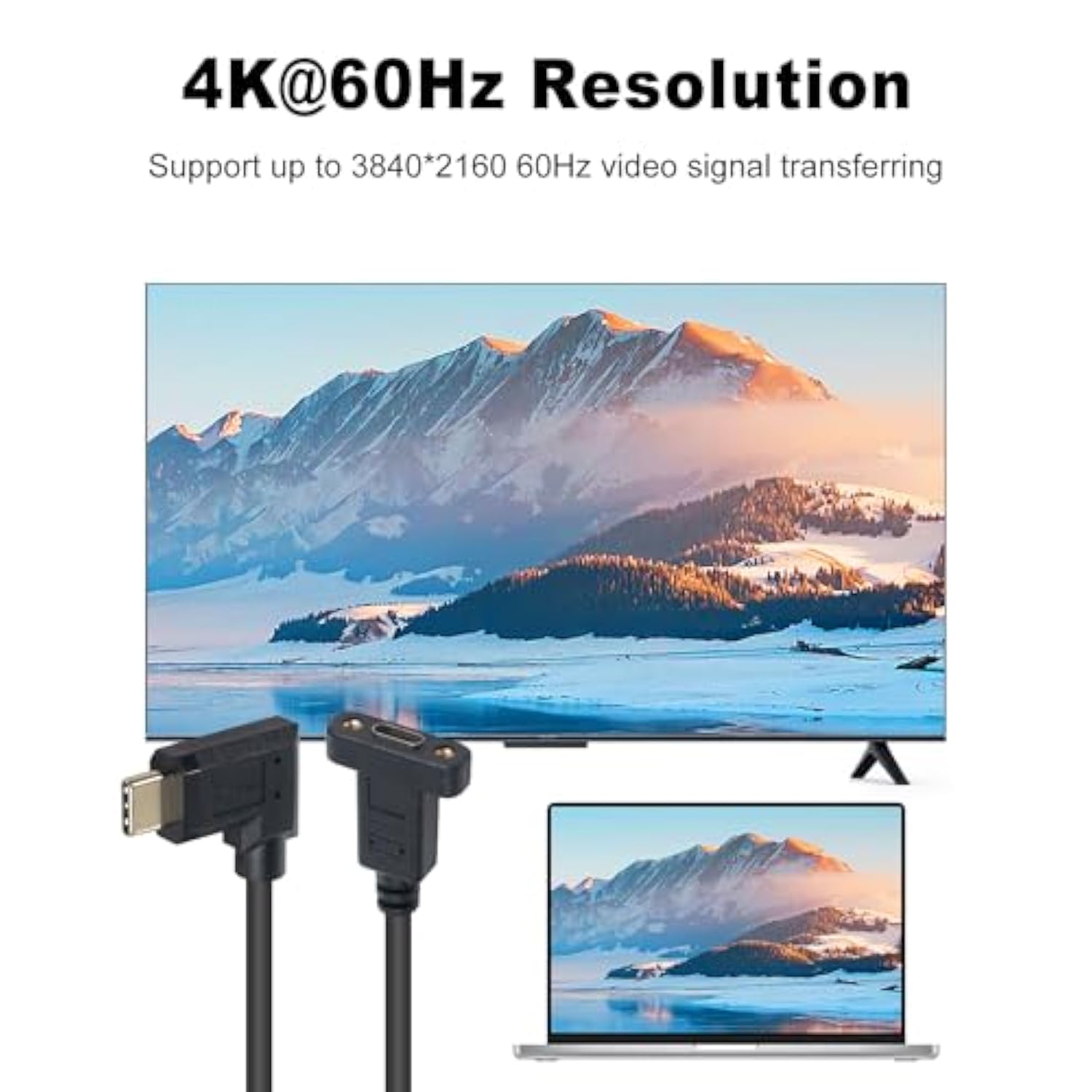 Usb C Male To Female Extension Cable 1Feet/30Cm, Right& Left Angled 90 Degree
