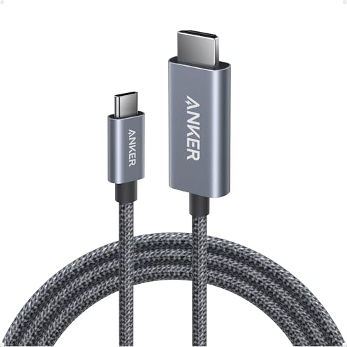 Anker HDMI Cable, 4K@60Hz Ultra-Fast Nylon-Braided USB C to HDMI Cord with Advanced Shielding, Thunderbolt 5/4/3, for MacBook, iPad, iPhone, HD TV,