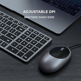 Satechi Aluminum C1 USB-C Wired Mouse – Optical Computer Mouse – Compatible wi