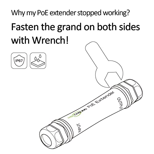 Fastcalbing Waterproof Direct Burial Poe Extender For Ip Camera, Ethernet Extension Breaking 100M Distance Limit, Outdoor Poe Repeater, Ieee 802.3Af/At/Bt, Poe+, Plug And Play