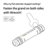 Fastcalbing Waterproof Direct Burial Poe Extender For Ip Camera, Ethernet Extension Breaking 100M Distance Limit, Outdoor Poe Repeater, Ieee 802.3Af/At/Bt, Poe+, Plug And Play