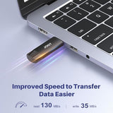 128Gb Usb C Flash Drive Dual Usb 3.0 Flash Drive Type C + Usb A Portable Type-C Flash Drive 2-In-1 Usb-C Thumb Drive For Smartphone Tablet Computer Mac Iphone 15 Black