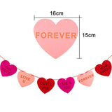 Valentine'S Day Felt Heart Garland Banner For Indoor Outdoor Wedding E