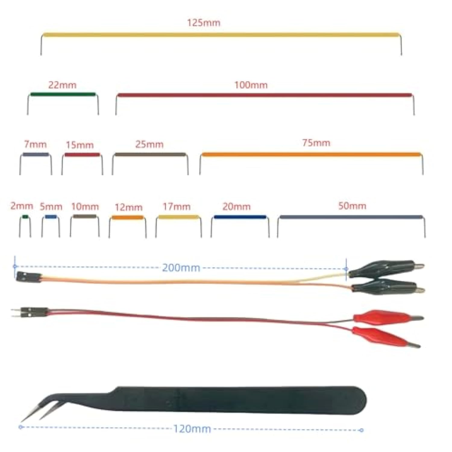 14 Vaules 840 Pcs 2-125Mm Breadboard Jumper Wires Kit