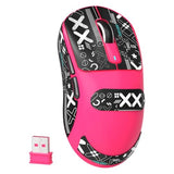 Attack Shark X3 Wireless Gaming Mouse, 49G Ultralight, Pixart Paw3395 26000 Dpi, Bluetooth/2.4Ghz /Wired Tri-Mode, 200Hrs Rechargeable Battery, Kailh Gm8.0 Switch For Pc/Mac/Win - Rose Red&Tape