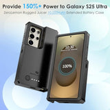 ZEROLEMON Battery Case for Galaxy S25 Ultra 10000mAh, 18W Fast Phone Charging Power to Galaxy S25 Ultra, Full Edge Protection ZeroShock Extended Charger Case Cover for Galaxy S25 Ultra - Black