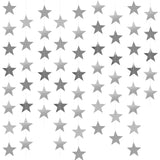 Silver Star Garland, 78 Feet Double Side Hanging Sparkly Paper Star Banner Decorations For Birthday Wedding Engagement Baby Shower Christmas Thanksgiving Halloween