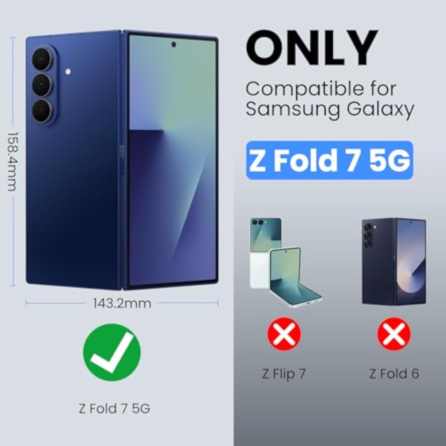 Samsung Galaxy Z Fold 7 Magnetic Case with Hinge Protection, Compatible with Magsafe, Frosted Shield Protective Case for Galaxy Z Fold 7 5G (Black)