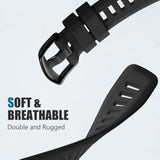 22mm Soft Silicone Garmin Instinct Replacement Watch Band, Black
