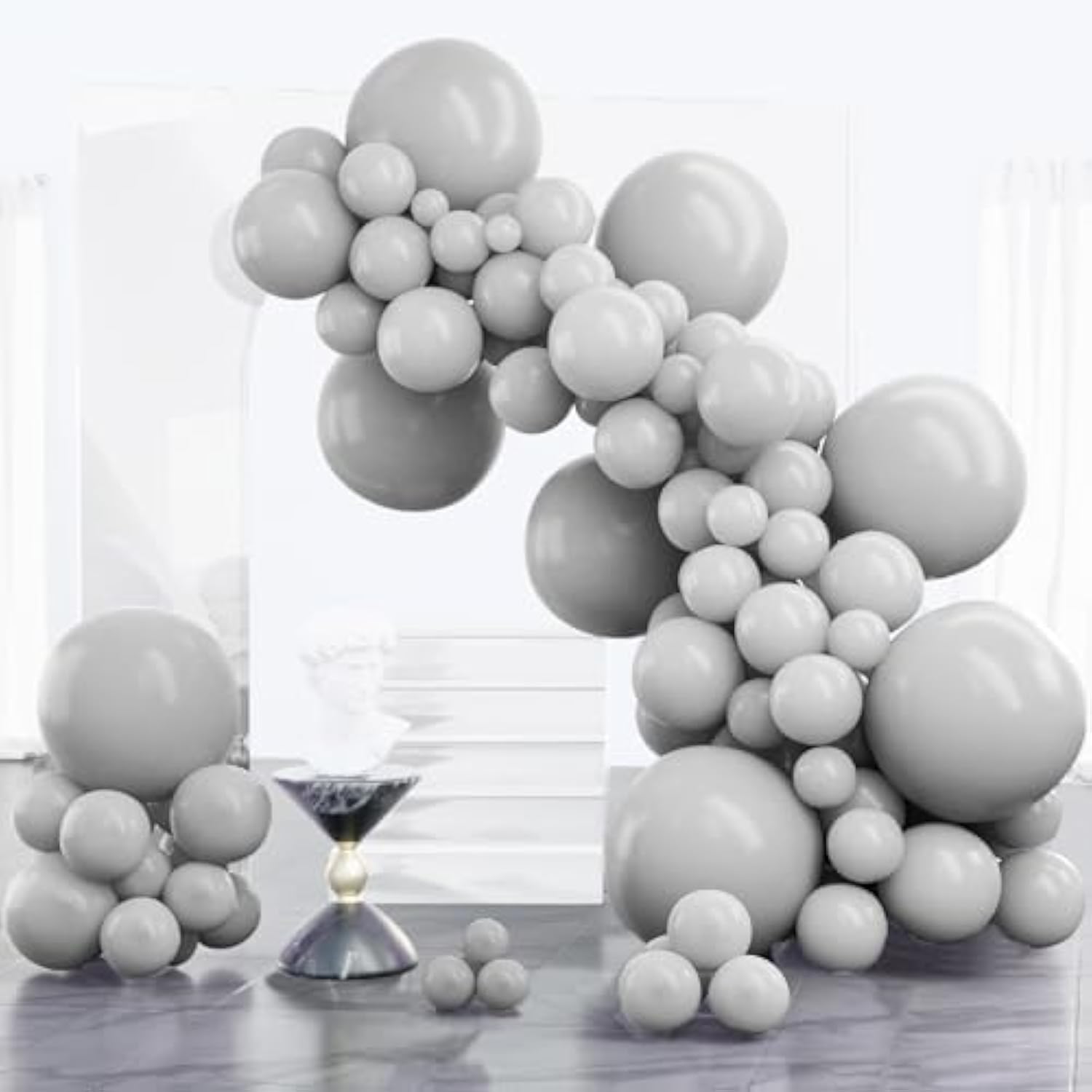 Gray Balloons 100 Pcs Different Sizes Of 18 12 10 5 Inch Matte Grey Latex Balloon Arch Kit Garland For Baby Shower Gender Reveal Graduation Elephant Birthday Party Decorations Gray-Y71
