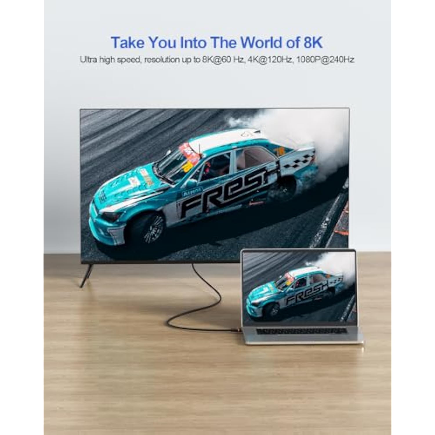 8K Hdmi 2.1 Cable 6Ft, Hdmi To Hdmi Cable 48Gbps Ultra High Speed Hdmi Cord 8K