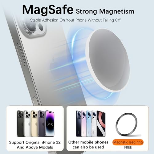 Magnetic Selfie Mirror for Rear Camera - Ultra Thin Convex Phone Lens Compatible with MagSafe, fit for iPhone 16 15 14 13 12 Pro Max Plus, Magnetic