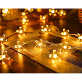 Flower String Lights Plug In, 16Ft 50 Led Cherry Blossom Fairy String Lights Warm White For Party Birthday Wedding Chris