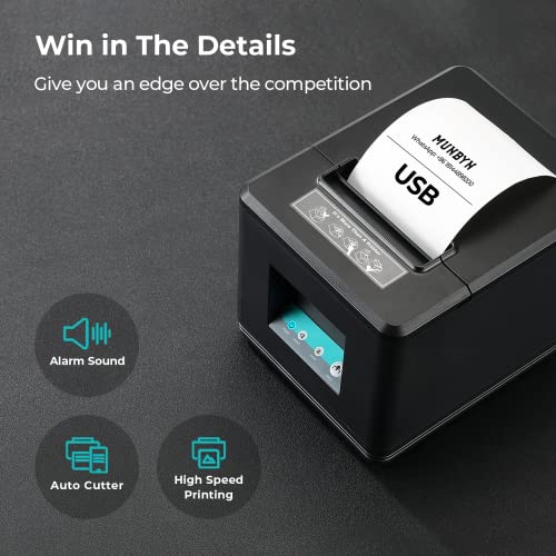 80Mm Usb Thermal Receipt Printer, Pos Printer With Auto Cutter Esc/Pos Command Support Windows Mac, Do Not Support Square (Only Usb Interface)
