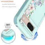 Mint Green/Magnolia Google Pixel 8a 5G Case with Floral Design