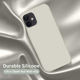 Designed For 12 Case, Designed For 12 Pro Case, Silicone Shockproof Phone Case With [Soft Anti-Scratch Microfiber Lining] 6.1 Inch, Stone