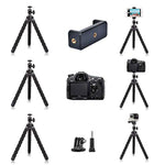 Phone Mini Tripod, Premium Flexible Mobile Phone Tripod Stand Compatible With Iphone Samsung Go Pro, Small Digital Camera, Black