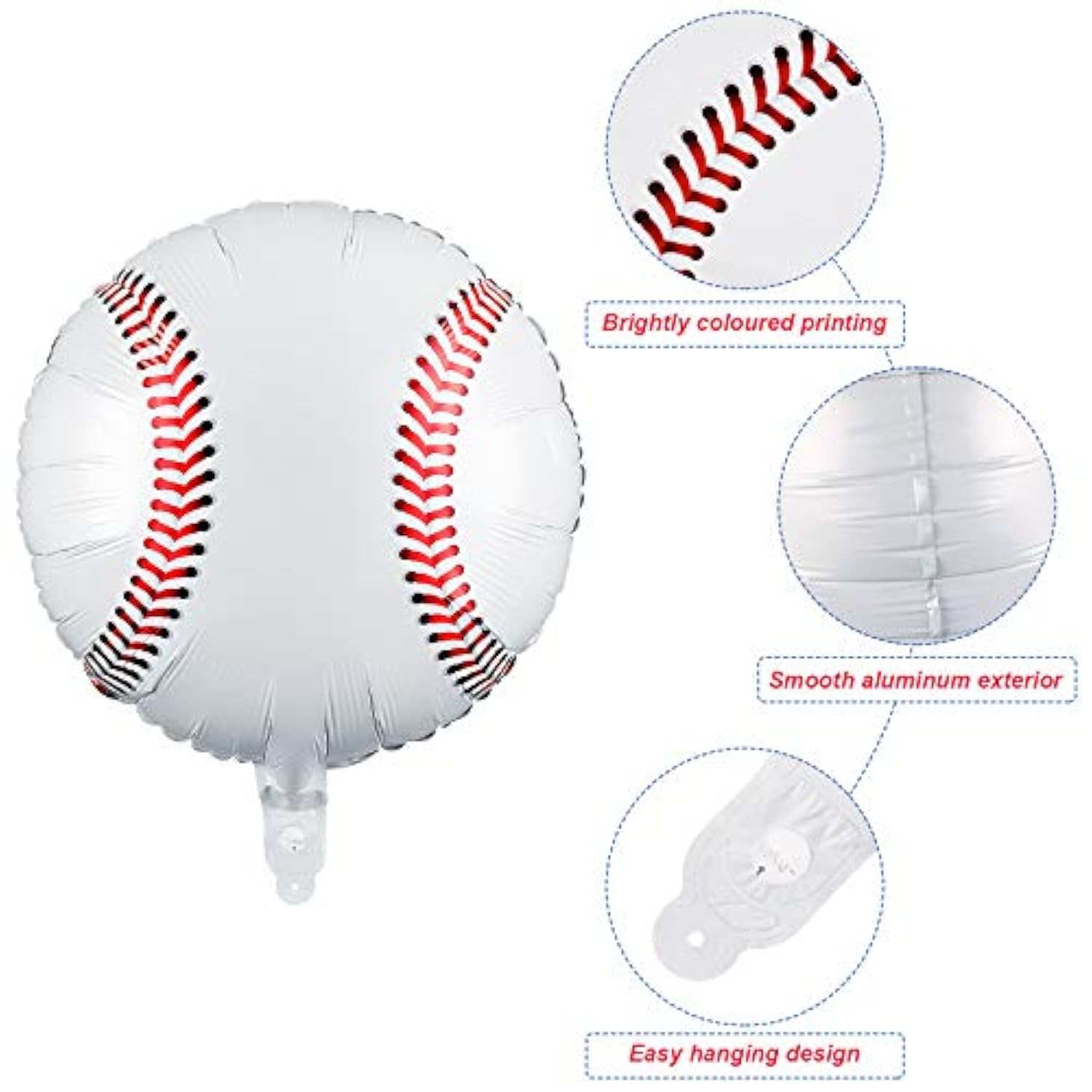 6 Pack 18 Inches Baseball Balloons Baseball Party Decorations Foil Balloons For Birthday Sports Party Favors Decoration Supplies