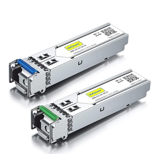 A Pair Of 1.25G Sfp Bidi Transceiver, 1000Base-Bidi Singlemode Simplex Lc Fiber Module For Cisco Glc-Bx-20D/Glc-Bx-20U, Ubiquiti Unifi Uf-Sm-1G-S And More, Smf 1550Nm/1310Nm, Ddm, Up To 20 Km
