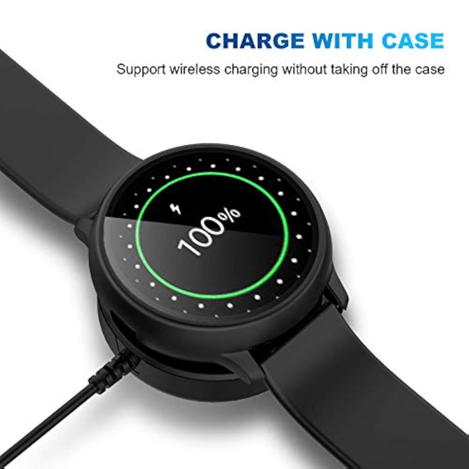 [2Pack] Compatible With Samsung Galaxy Watch Active 2 Screen Protector Case, Bumper Full Around Cover (Matte Black, 40Mm)