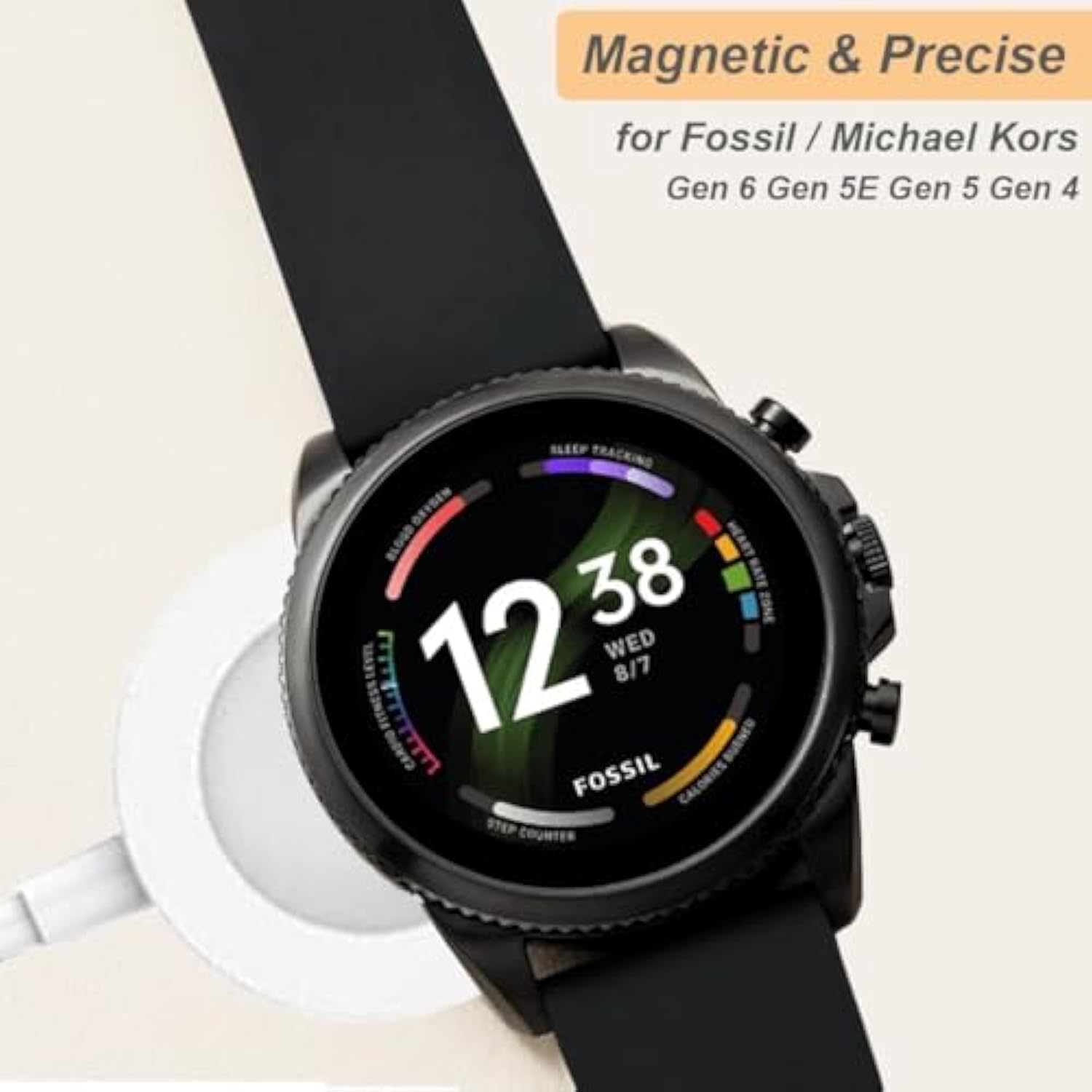 Charger For Fossil Gen 4/5/5E/6 & Michael Kors Smart Watch Charging Cable (3.3Ft/1M, White)