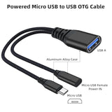 2 Pack Otg Cable Adapter For Fire Tv Stick 4K, Powered Micro Usb To Usb Otg Cable For Android Phone Tablet And More Host Devices With Micro Usb (Black)
