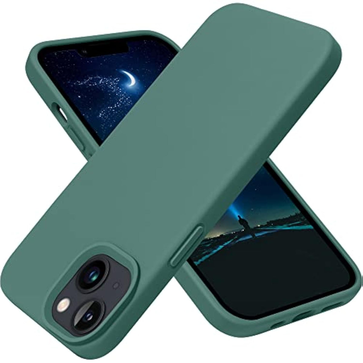 Designed For 13 Phone Case, Silicone Shockproof Slim Thin Phone Case For 13 6.1 Inch Midnight Green