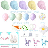 162Pcs Easter Balloon Arch Kit - Pastel Balloon Garland With Bunny, Ears, Daisy Foil, Printed Balloons For Baby Shower Party, Spring Birthday, Easter Decorations