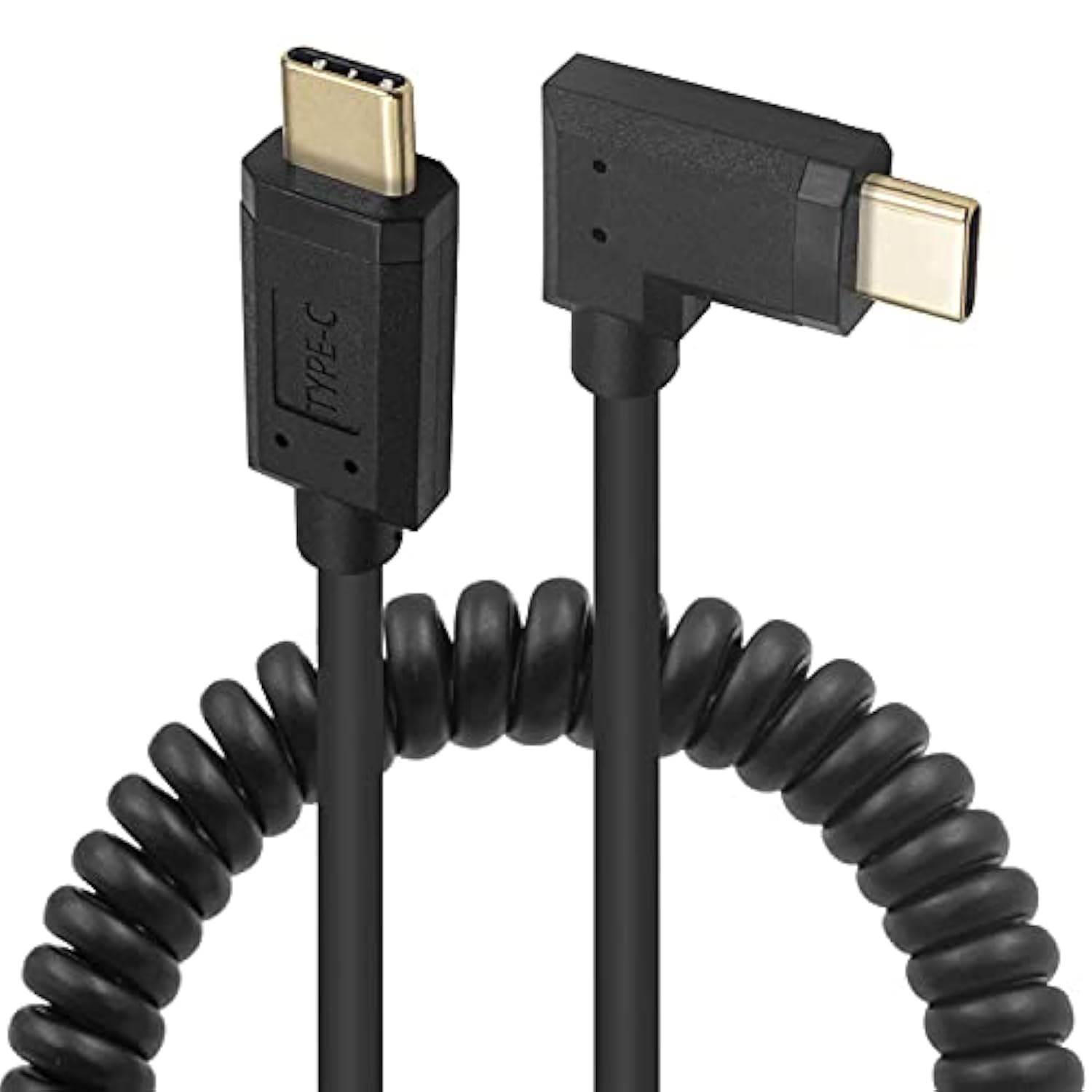 Usb C Cable, Usb 3.1 Type C (Usb-C) Male To Male Coiled Spring Spiral Cable, 3