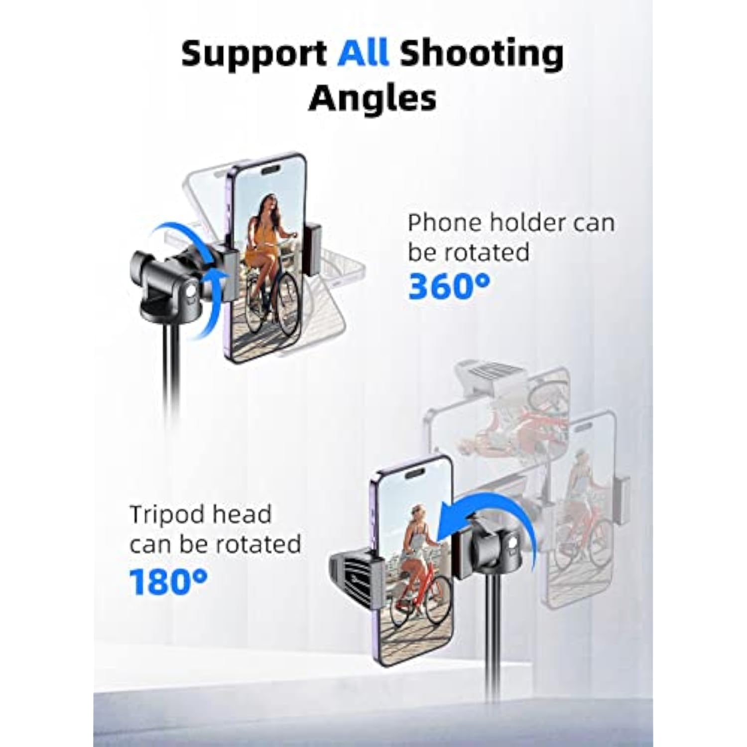 62" Phone Tripod & Selfie Stick, Extendable Photography Light Stand With Wireless Remote, Solidest, Portable, Lightweight, Compatible With Iphone/Android Phone