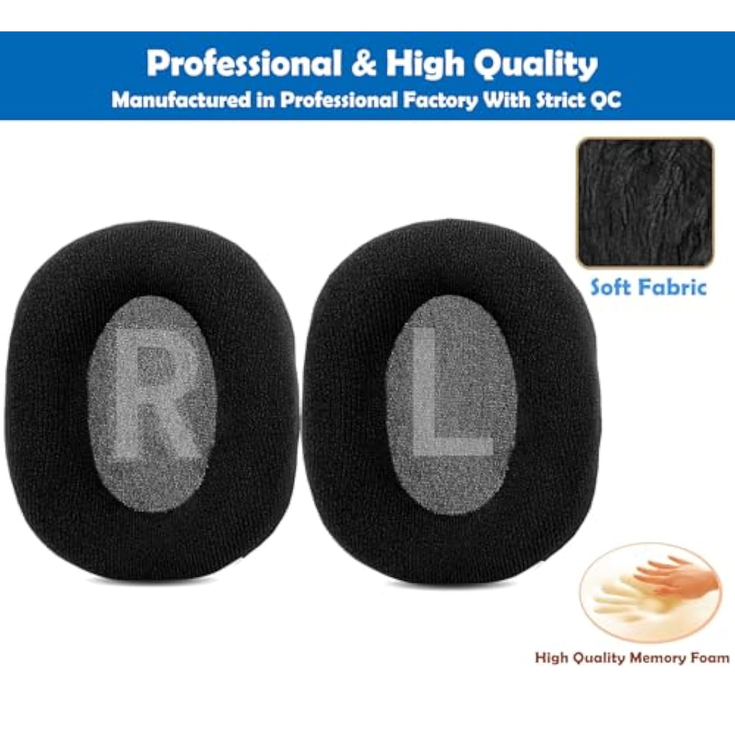 Soft Replacement Earpads Cushion Compatible With Turtle Beach Elite Pro 7.1Dts/Elite Atlas Pro/Elite Pro 2/Elite Atlas Aero Gaming Headsets Ear Pads With Comfortable Fabric And Memory Foam