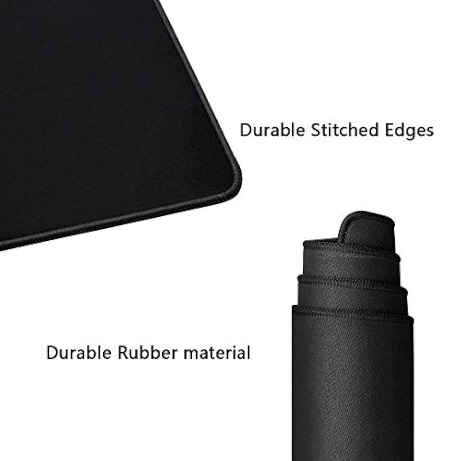 Large Gaming Mouse Pad Extended Mouse Mat Non-Slip Rubber Base Mousepad Big Desk Pad Keyboard Mat With Stitched Edge For Laptop Notebook Computer Desktop Pc Gamer Office & Home (23.5" X 11.8" Black)