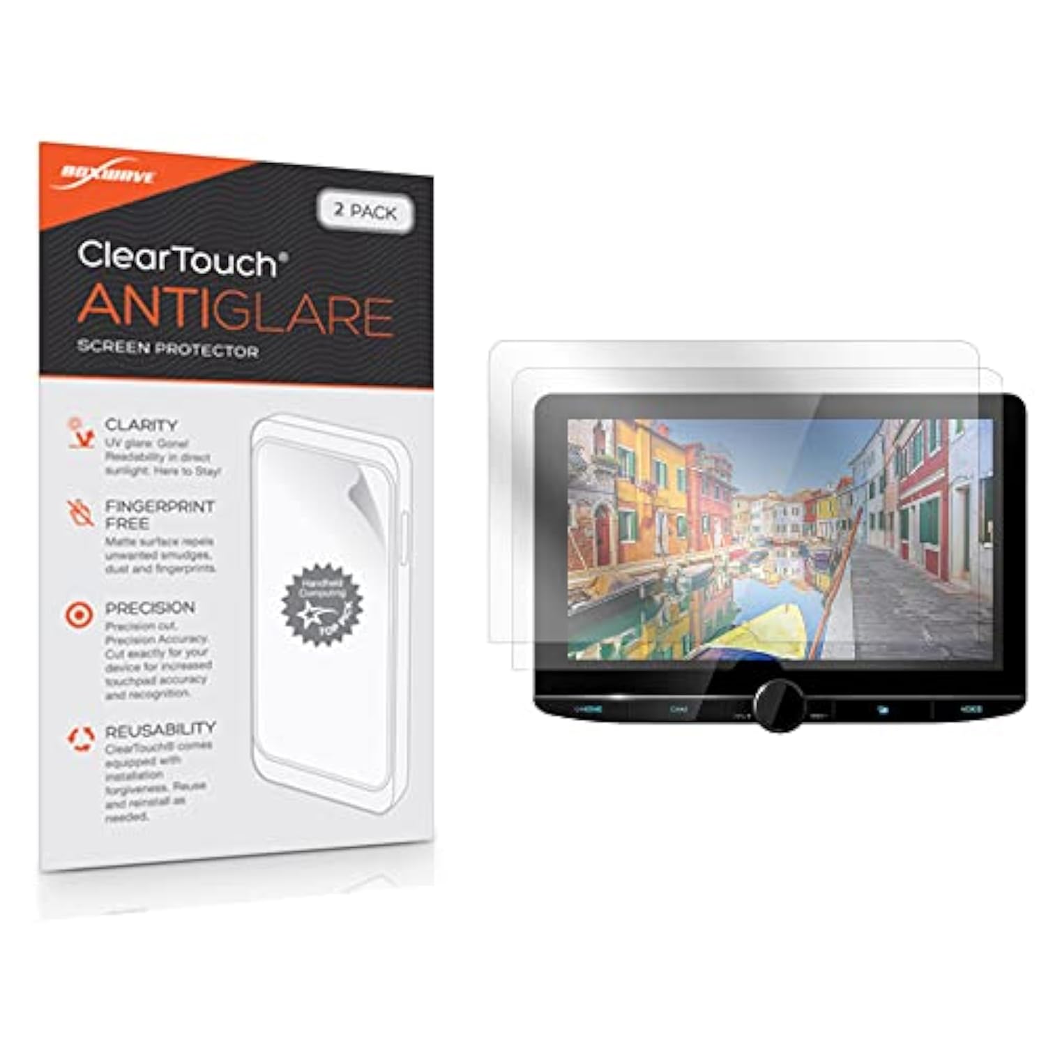BoxWave Screen Protector Compatible with Kenwood DMX1057XR - ClearTouch Anti-Glare (2-Pack), Anti-Fingerprint Matte Film Skin for Kenwood DMX1057XR, Kenwood DMX1057XR, DMX1037S
