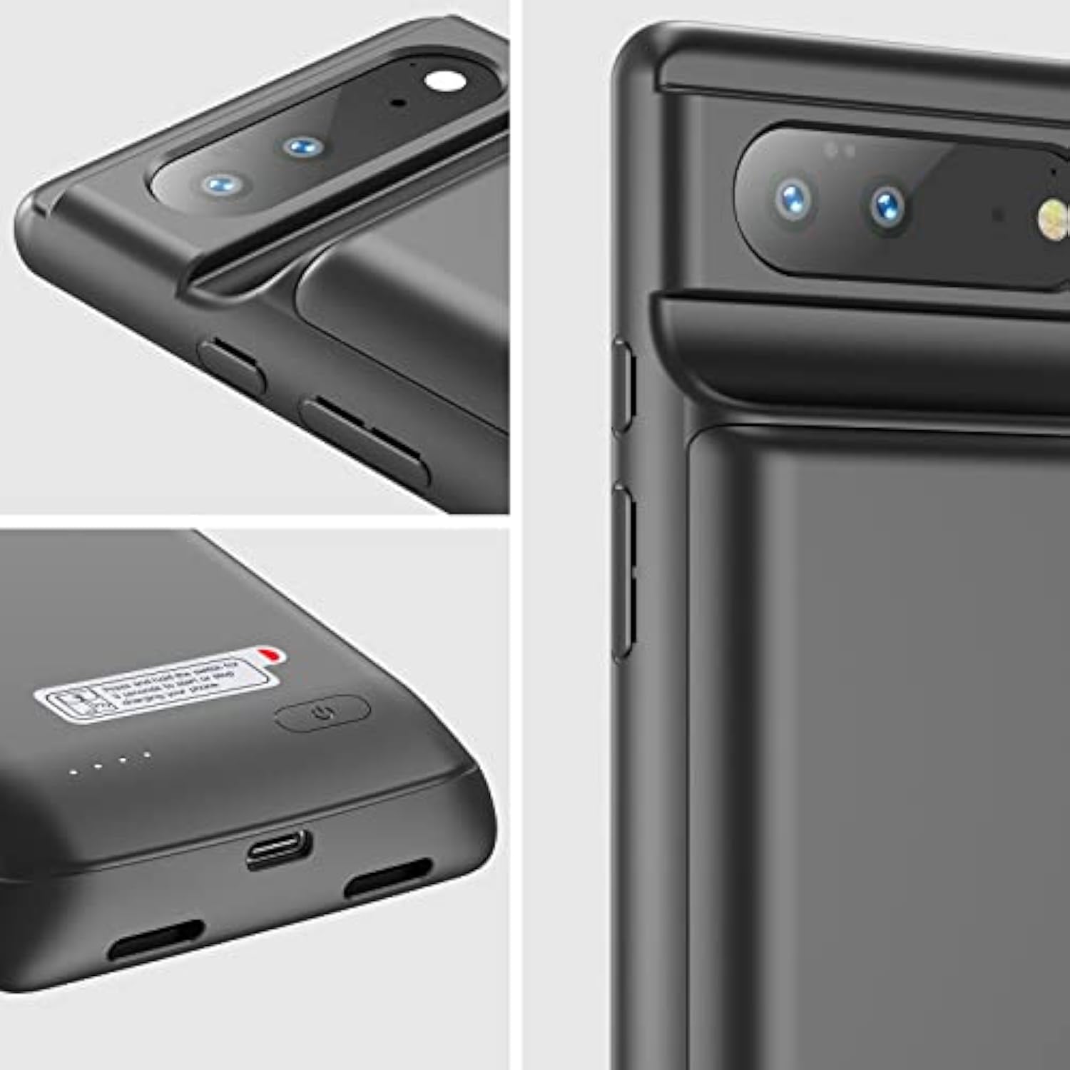 Battery Case For Google Pixel 6 6.4", 10000Mah Ultra Powerful Rechargeable Charging Case, Protective Extended Backup Charger Case For Google Pixel 6 5G (2021 Released)