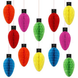12Pcs Merry Christmas Honeycomb Ball Decorations Centerpieces For Tables Holiday String Lights Hanging Ceiling Sign Merry And Bright Party Supplies For Christmas Theme Birthday Baby Shower Party Favor
