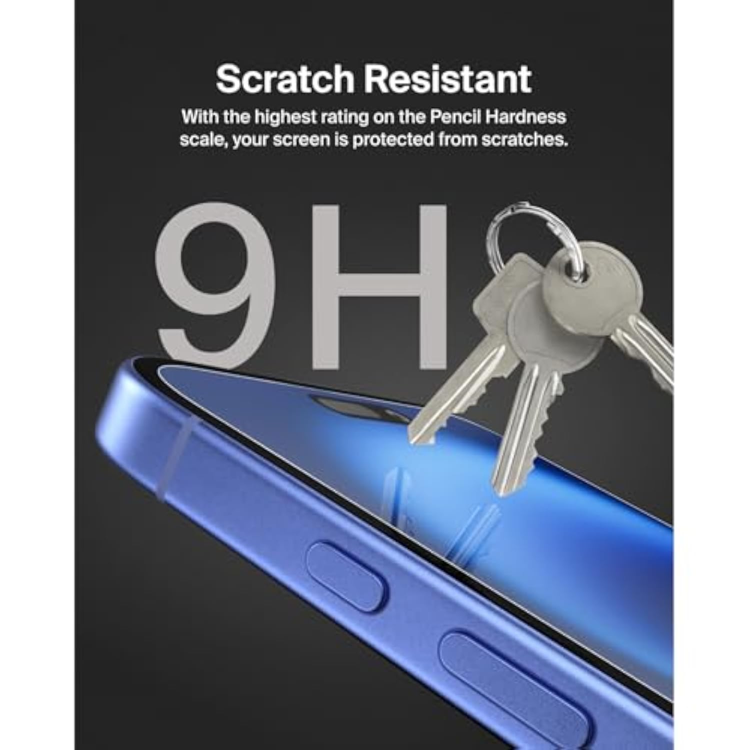 Belkin ScreenForce TemperedGlass Treated Screen Protector for iPhone 16 Plus, 15 Plus, & 14 Pro Max - Scratch-Resistant w/ - Includes Easy Align Frame for Bubble Free Application