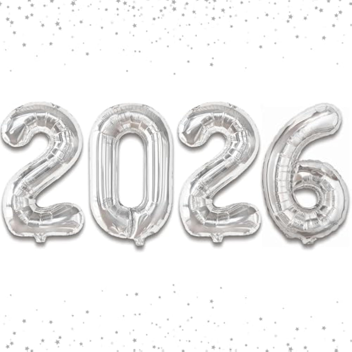 16 Inch Silver 2026 Number Balloons New Year Party Supplies