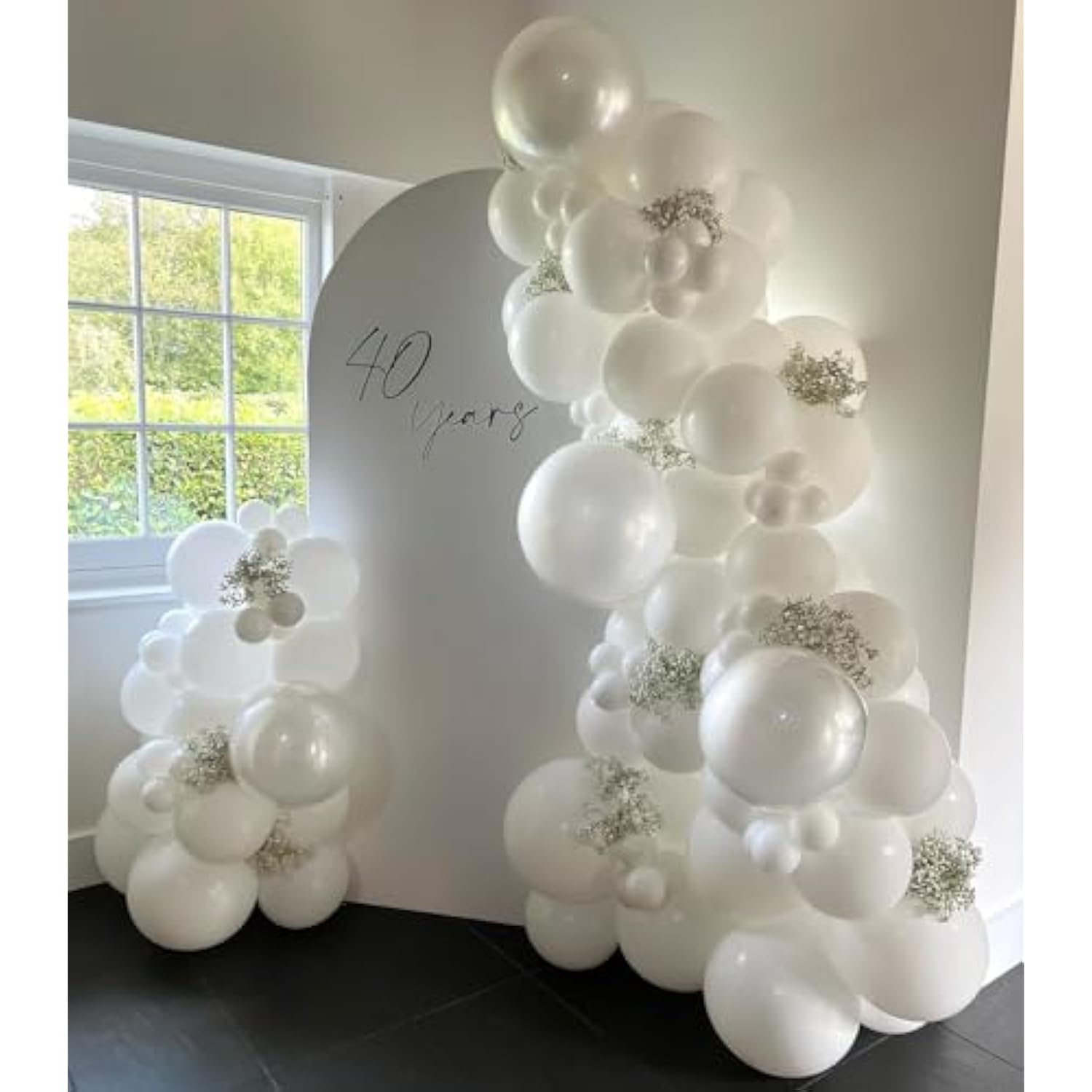 Pearl White Balloons 18 Inch, 12 Pcs Extra Large Pearl Balloon Cream Clear Latex Balloons For Arch, Big Cream Balloon For Women White Birthday Wedding Bridal Shower Anniversary Party Decoration