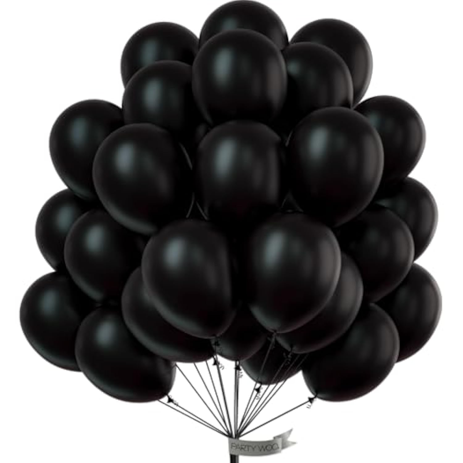 100 Pcs 10 Inch Matte Black Latex Balloons – Black Helium Balloons for Graduation, Halloween, New Year, Birthday, Anniversary, and Retirement Party Decorations