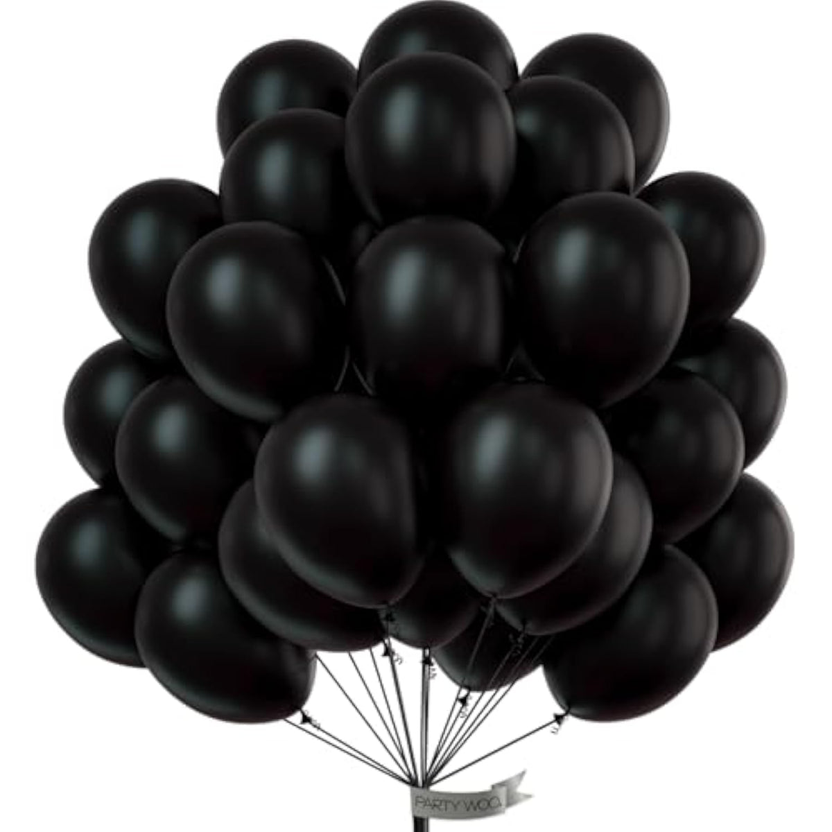 100 Pcs 10 Inch Matte Black Latex Balloons – Black Helium Balloons for Graduation, Halloween, New Year, Birthday, Anniversary, and Retirement Party Decorations