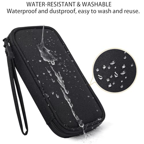 Electronic Organizer Case, Travel Cable Organizer Pouch Electronic Accessories Carry Case Water Resistant Organizer Pouch Bag For Cable, Cord, Charger, Phone, Power Bank, Earphone (Black)