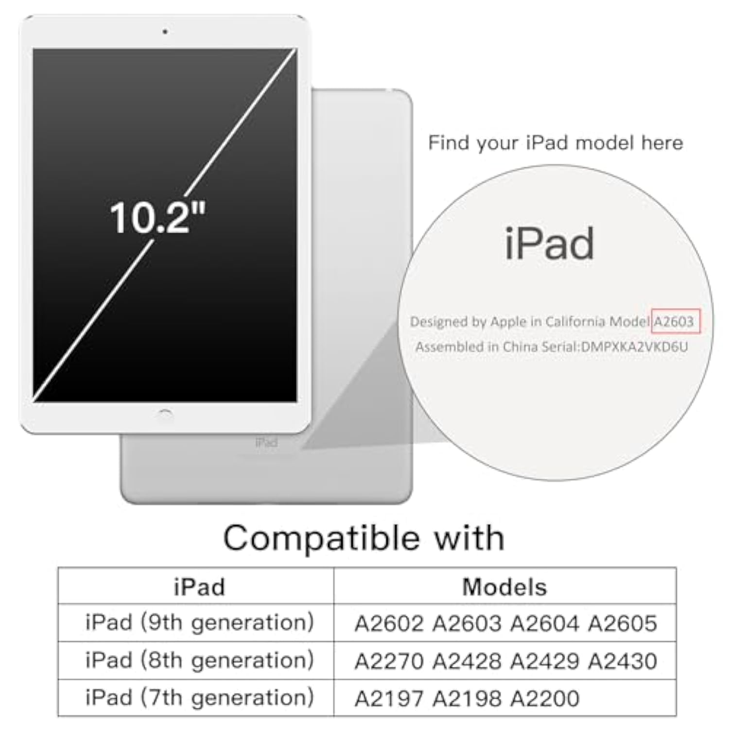 JETech Matte Case for iPad 9/8/7 (10.2-Inch, 2021/2020/2019 Model, 9th/8th/7th