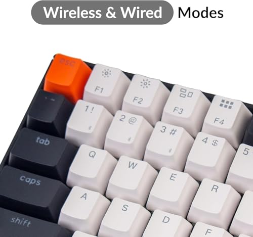 K2 75% Layout 84 Keys Hot-Swappable Bluetooth Wireless/Usb Wired Mechanical Keyboard For Mac With Super Banana Switch/Double-Shot Pbt Keycaps/White Led Backlit For Windows Version 2