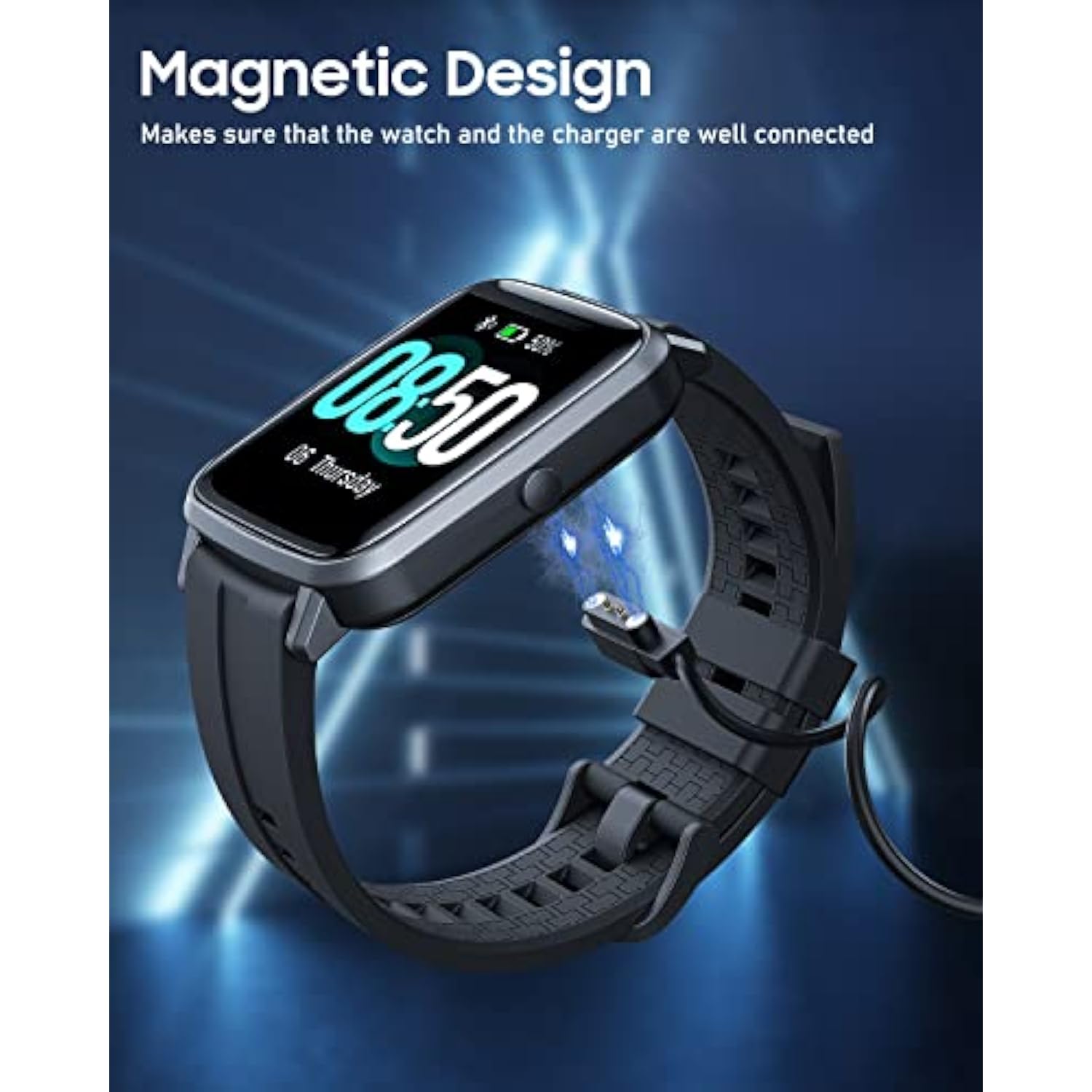 Charger Compatible With Sw022/Lw11/Gtx Fitness/Cxb01/Mugo Chalvh 1.69", Magnetic Usb Charging Cable 3.3Ft/100Cm, Replacement Charging Power Cable Cord - Black