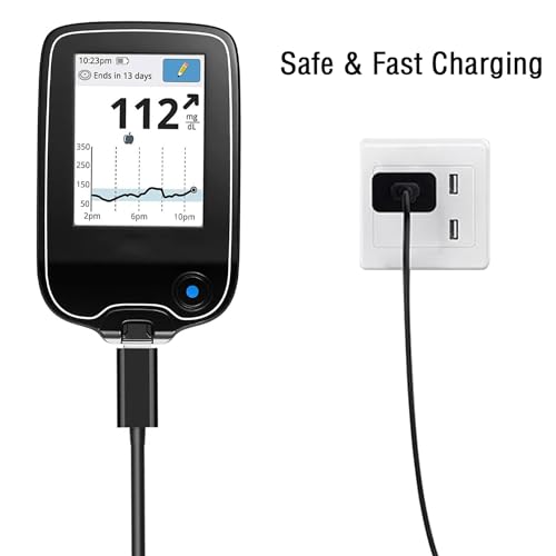 Fast Charger Charging Cable Cord for Freestyle Libre Reader, Freestyle Libre Reader 2, Libre 3, Libre 14 Day, Dexcom G6 Receiver, Dexcom G7, G5, G4,