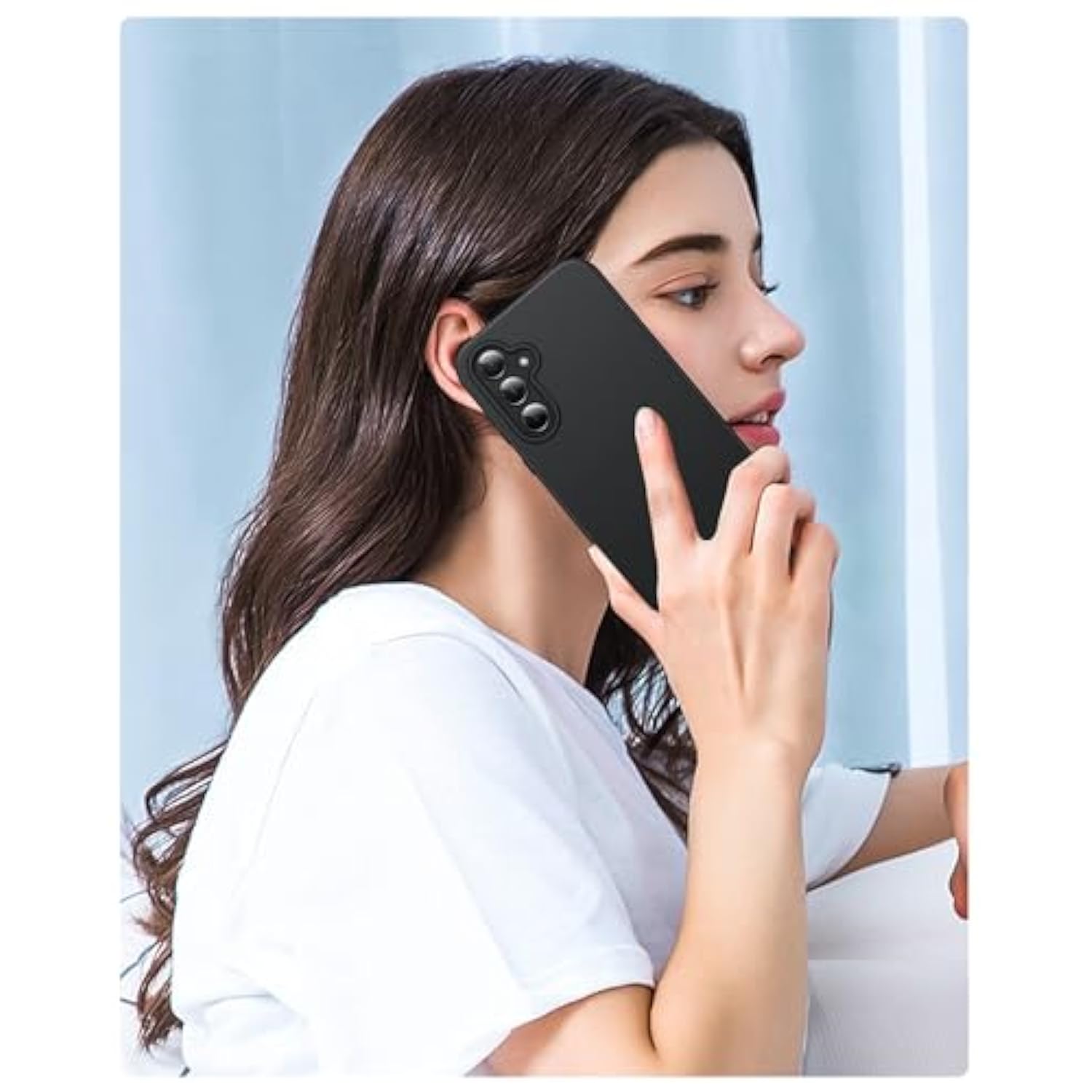 For Samsung Galaxy A355G Case: Phone Case With Builtin Screen Protector Protective Silicone Cell Phone Cover Rugged Shockproof Full Protection Slim Dual Layer Case For Men Women Kids Black