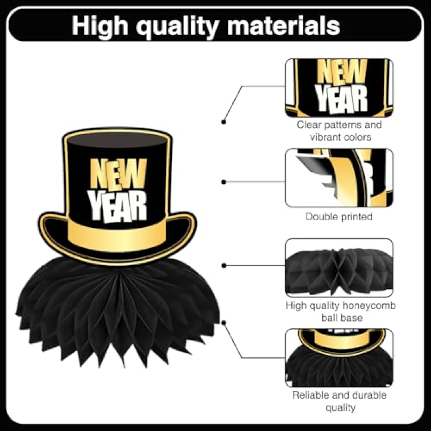 12-Piece New Year 2026 Double-Sided Table Centerpiece Set