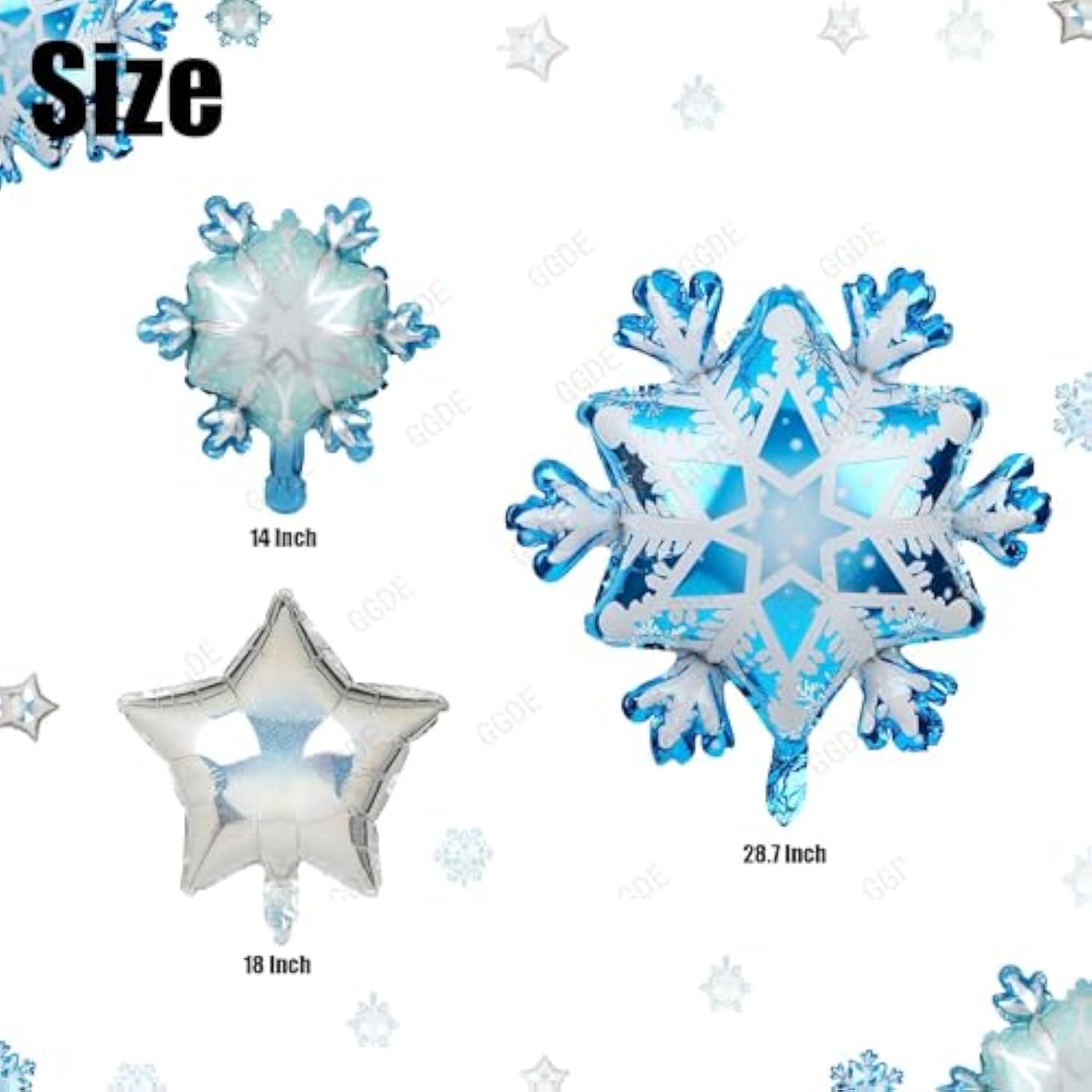 Snowflake Star Shapes Winter Holiday Theme Birthday Party Mylar Foil Christmas Decor Balloons