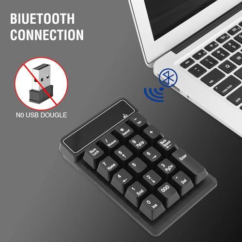 Wireless Number Pad, Numeric Keypad Ultra-Silent Rechargeable 2.4G 35 Keys For Laptop,Desktop,Pc, Notebook